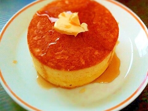 分厚いホットケーキ（牛乳パック型使用）